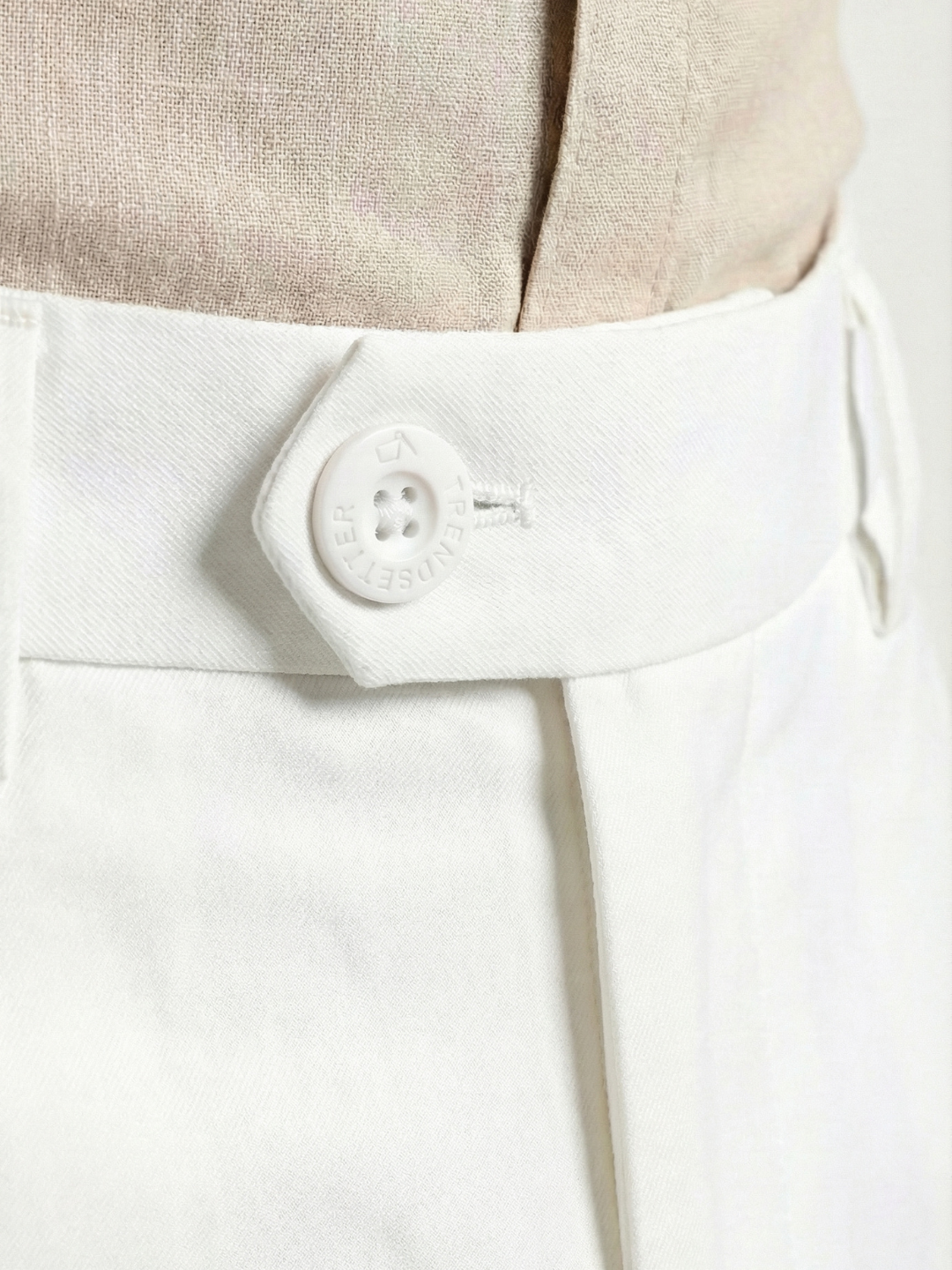 White Smart Fit Stretchable Trouser