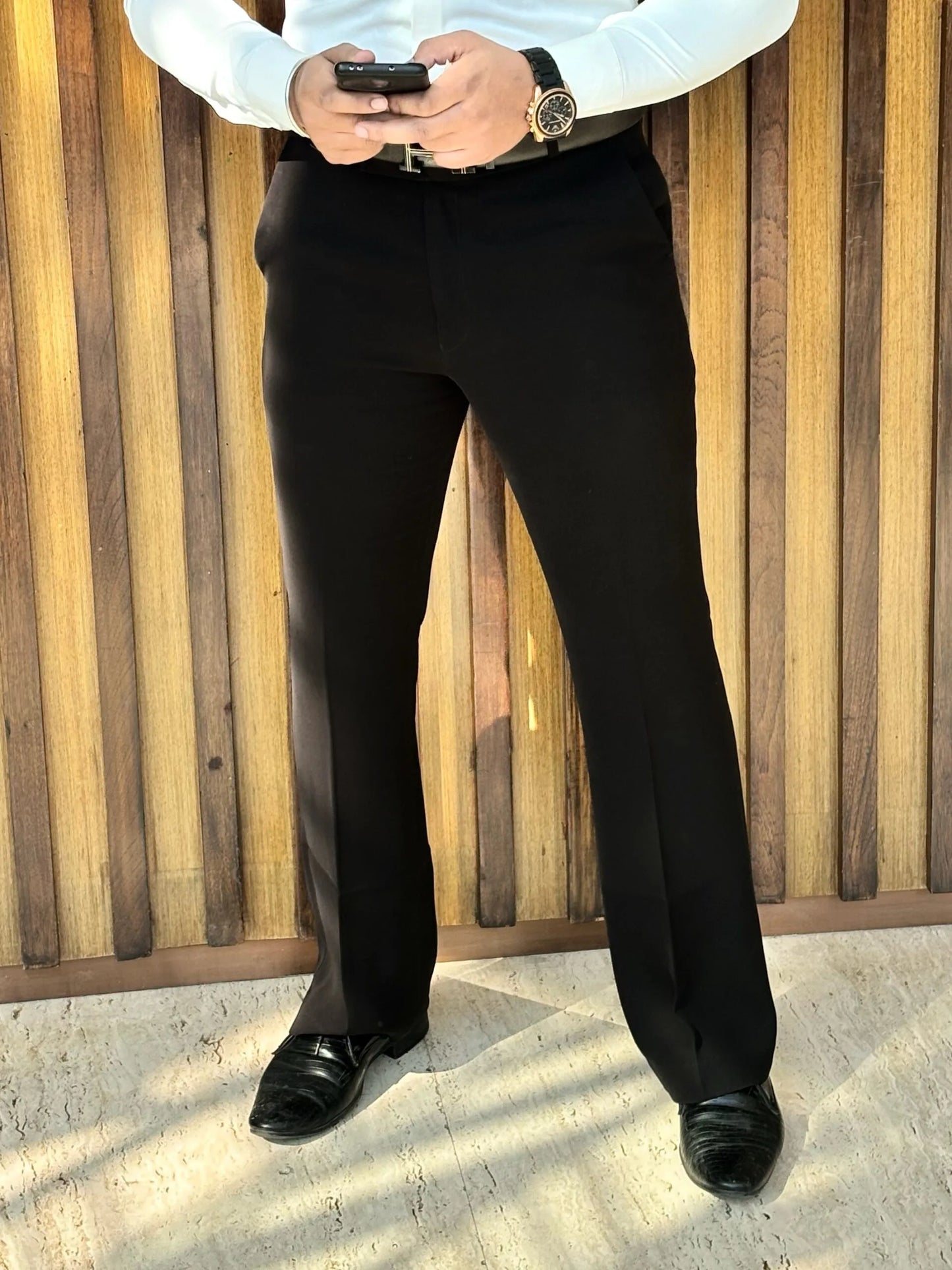 Japanese jet black bell bottoms