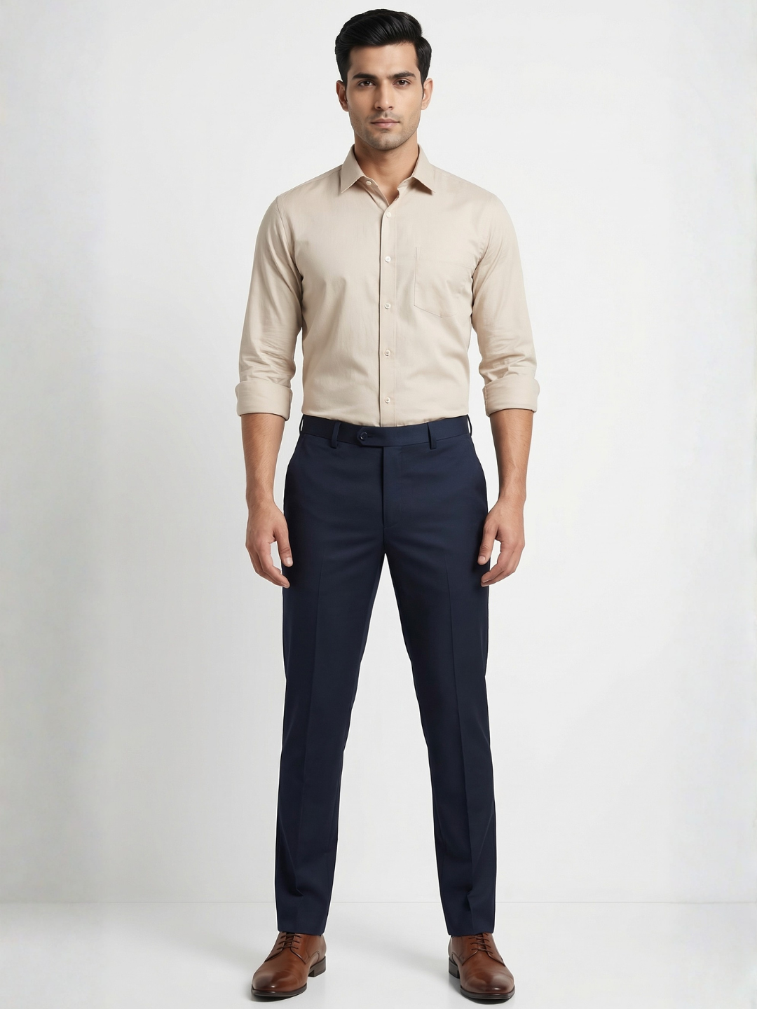 Navy Blue Smart Fit Stretchable Trouser
