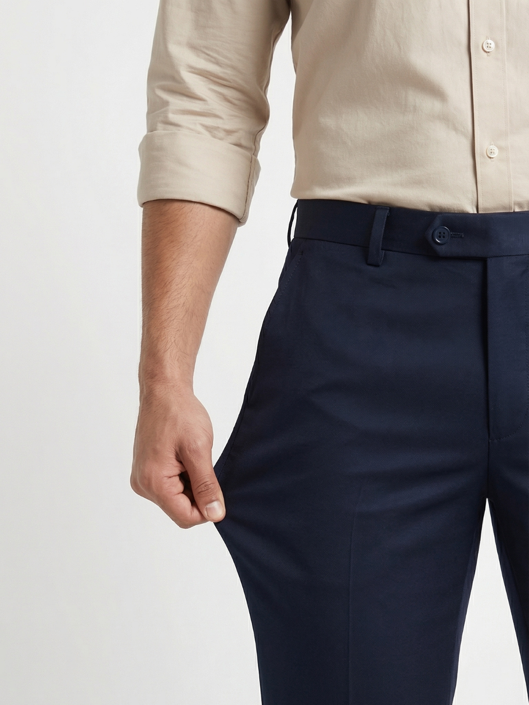 Navy Blue Smart Fit Stretchable Trouser