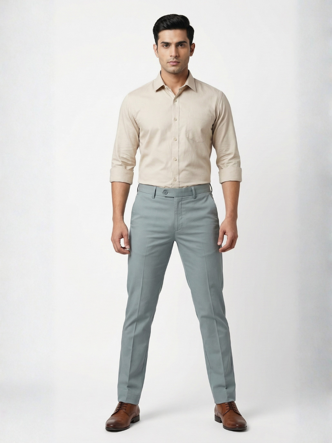 Medium Grey Smart Fit Stretchable Trouser