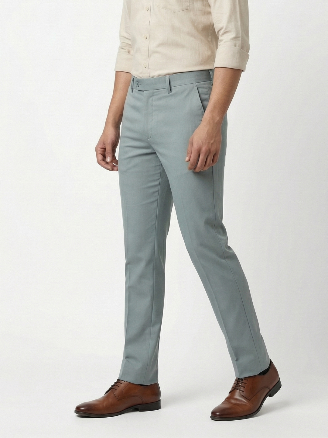 Medium Grey Smart Fit Stretchable Trouser