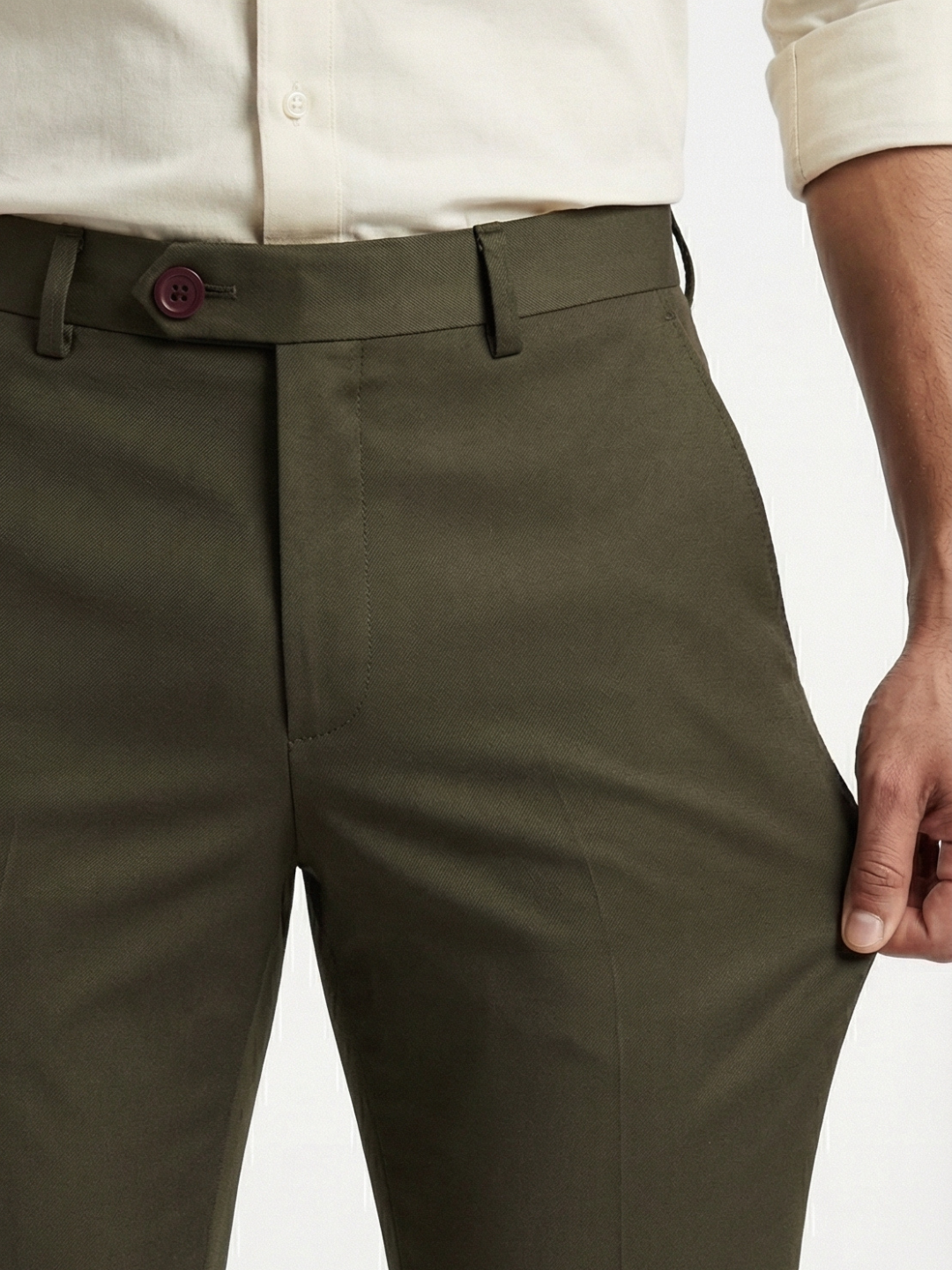 Dark Olive Smart Fit Stretchable Trouser