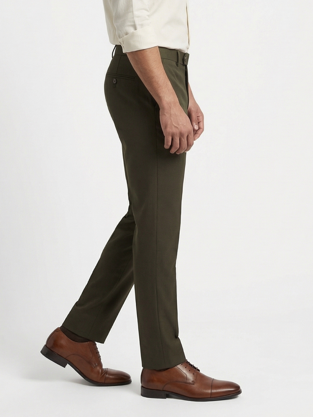 Dark Olive Smart Fit Stretchable Trouser