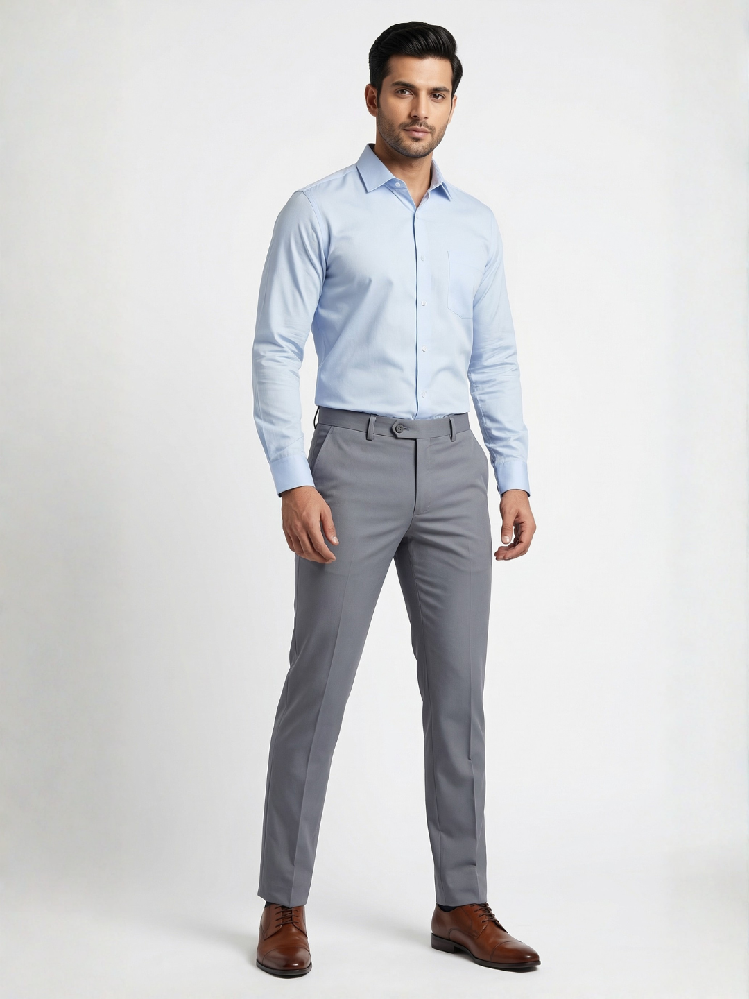 Blueish Grey Smart Fit Stretchable Trouser