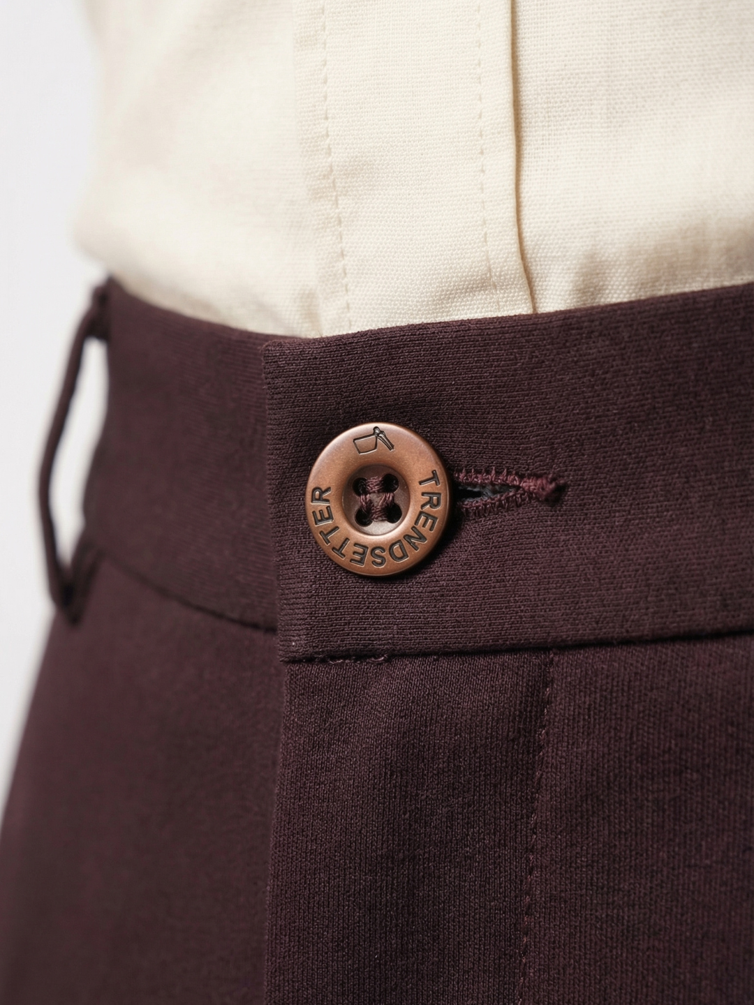 Wine Smart Fit Stretchable Trouser
